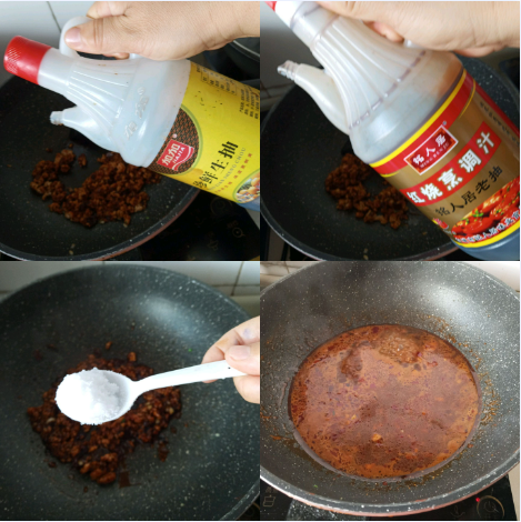 Recipe for stir-fry sauce: Combine light soy sauce, dark soy sauce, sugar, and water.