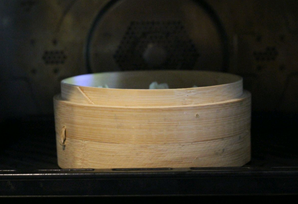 Tip for steaming soup dumplings: Steam in batches, wait 5 minutes before opening.