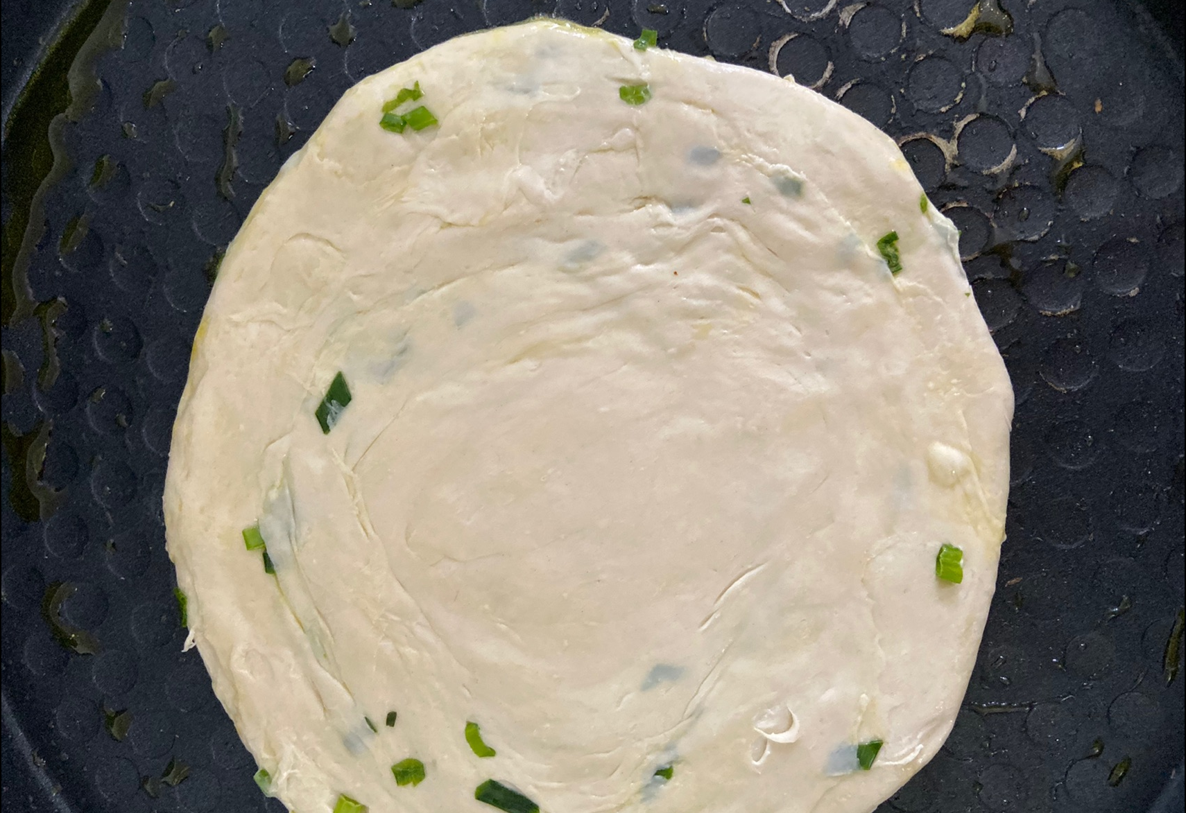 Preheat griddle with oil, cook dough until golden brown. Prevent sticking with oil.