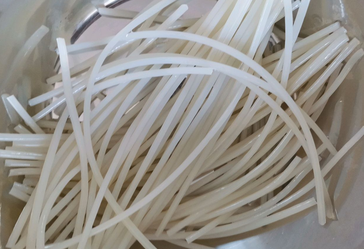 Soak rice noodles in warm water for 3-4 hours before cooking to soften.