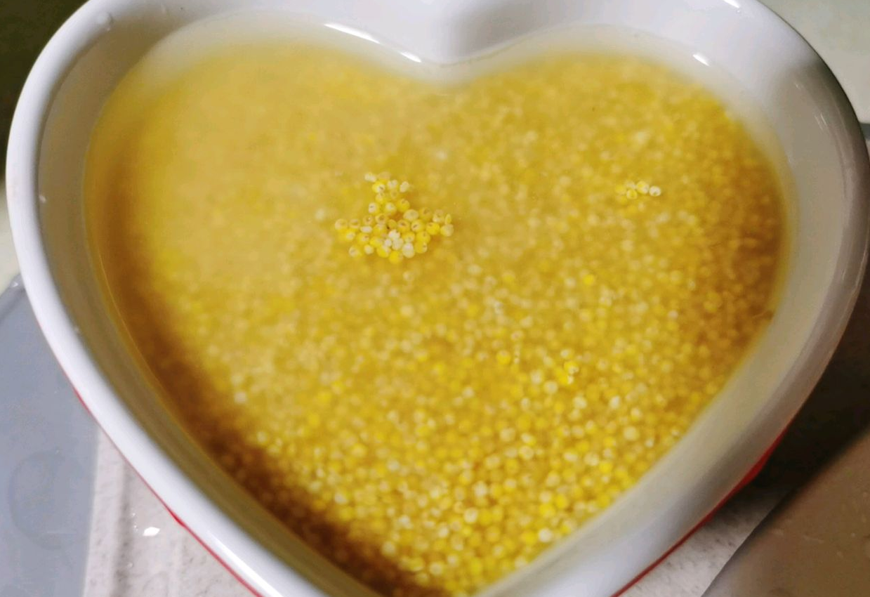 Soak millet for 10 minutes to soften and quicken cooking.