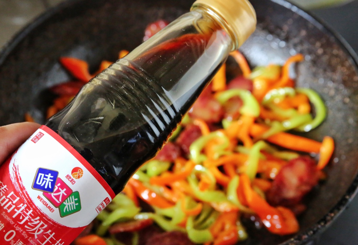 Season with soy sauce.