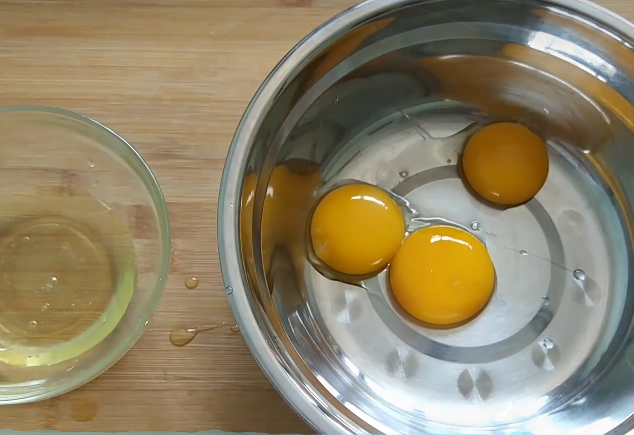 Separate egg whites from yolks for the recipe.