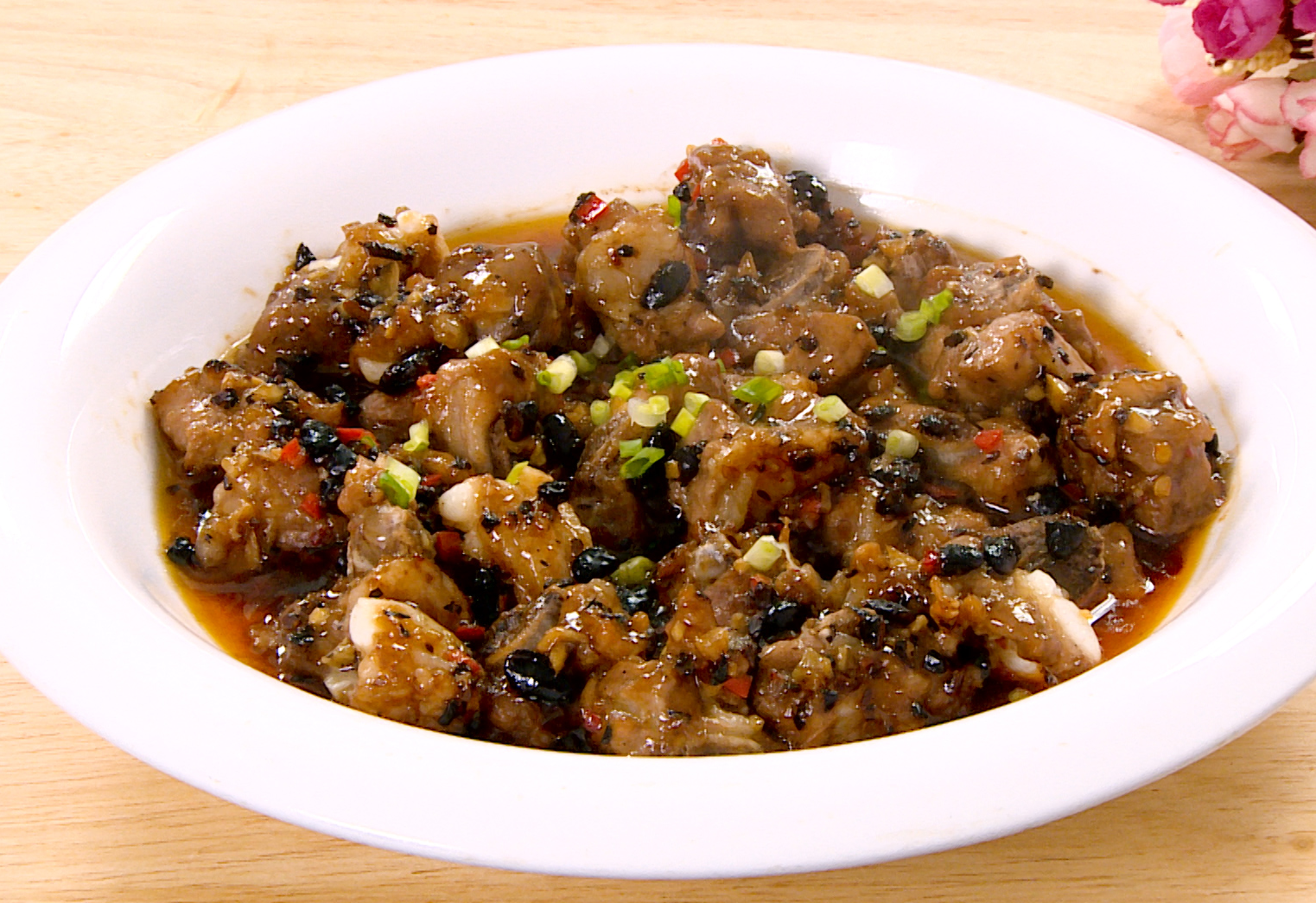 Steamed Spare Ribs with Black Bean Sauce