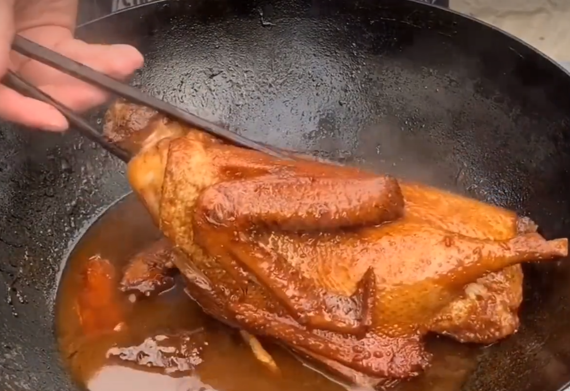 Duck cooking tip: Remove fully cooked duck from sauce and set aside.