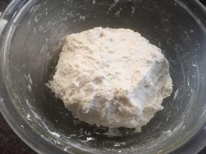 Mix dough with scraper, rest for 20 mins.