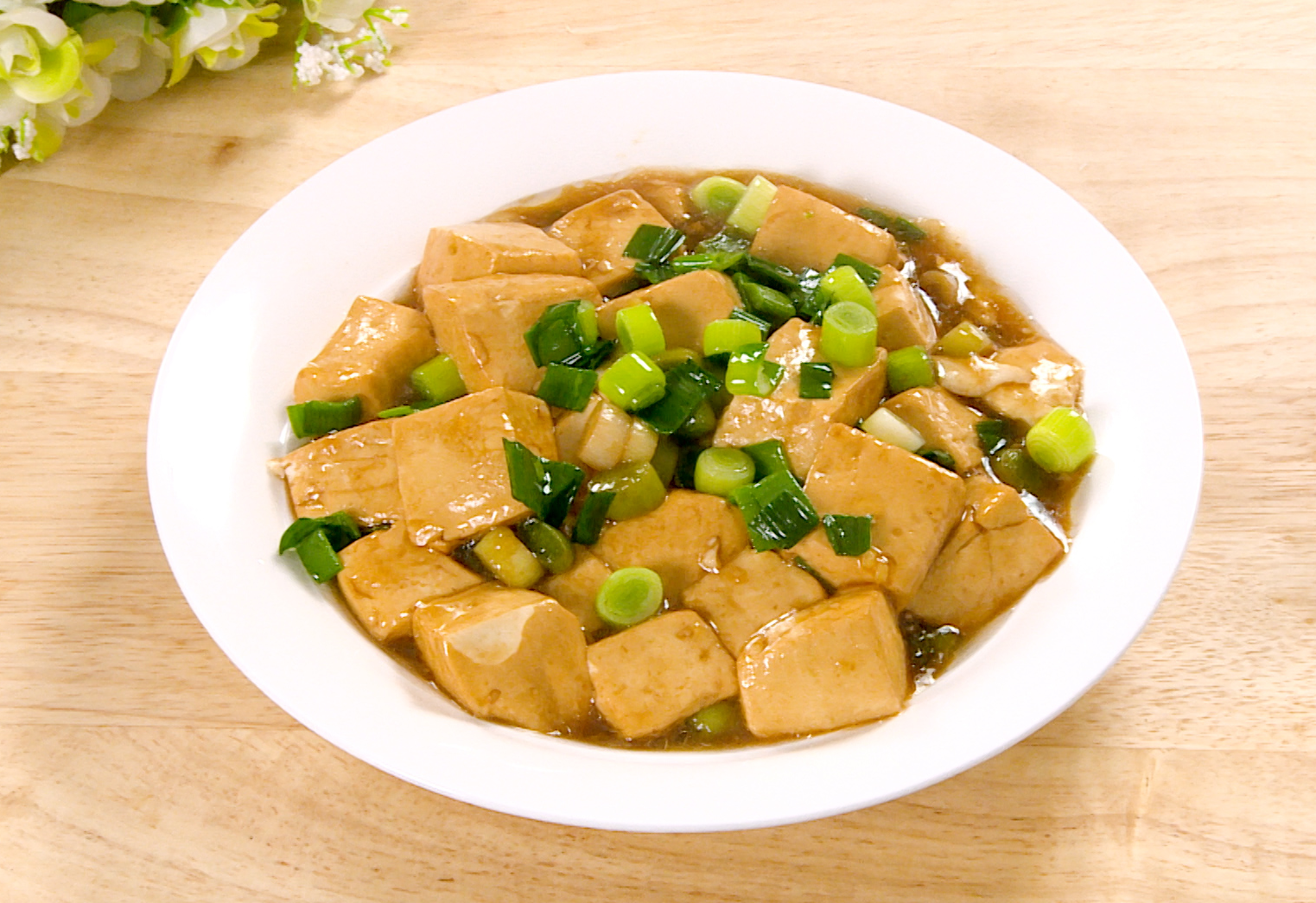 Garlic Shoots Braised Tofu