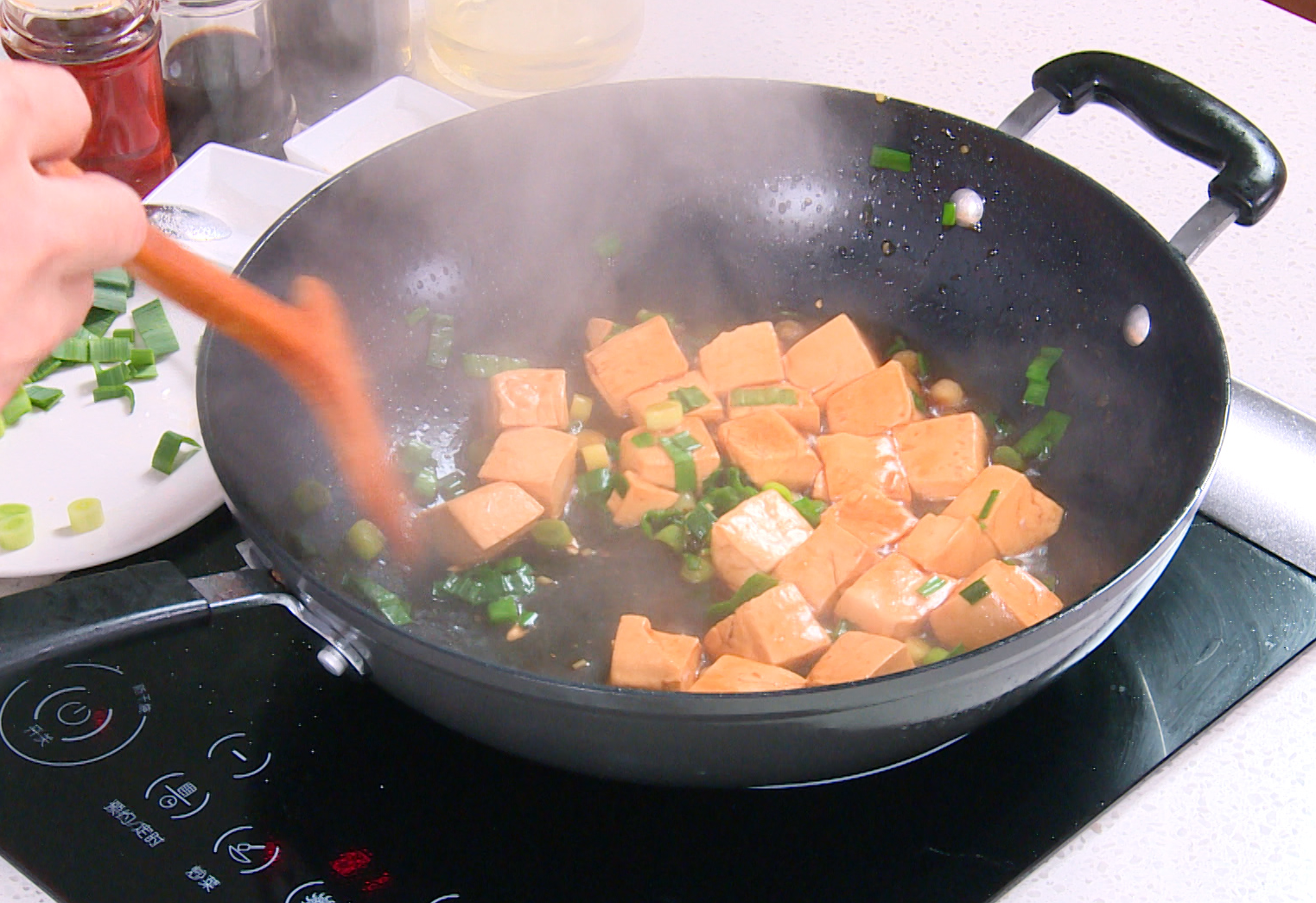 marinated tofu in a reduced sauce