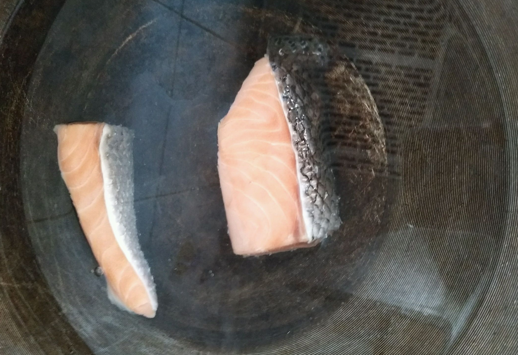 Poach the salmon in the wate