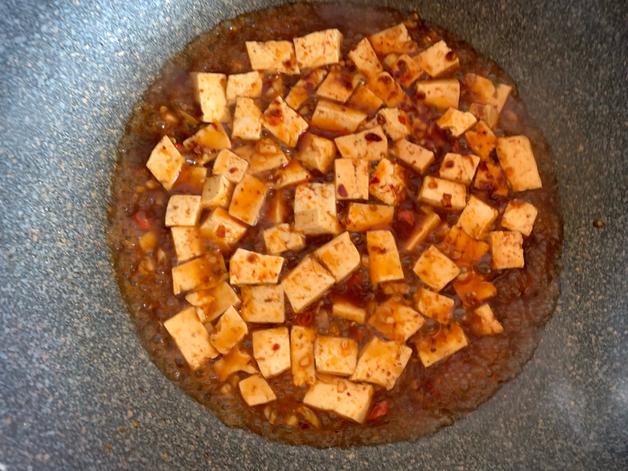 the tofu is golden brown on both sides