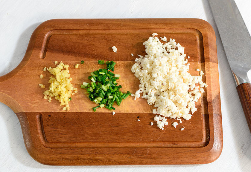 chopped green onion and ginger