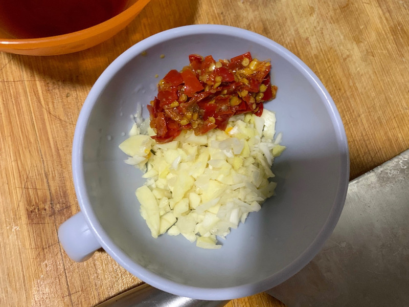 garlic,ginger and chopped chili