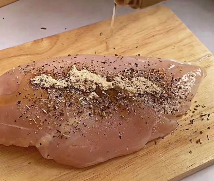 chicken breast, white pepper powder