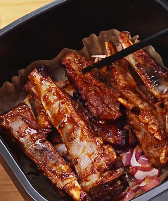 lamb chops, frying basket