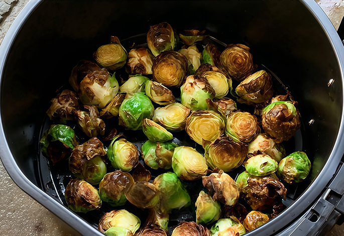 air fryer, brussels sprouts