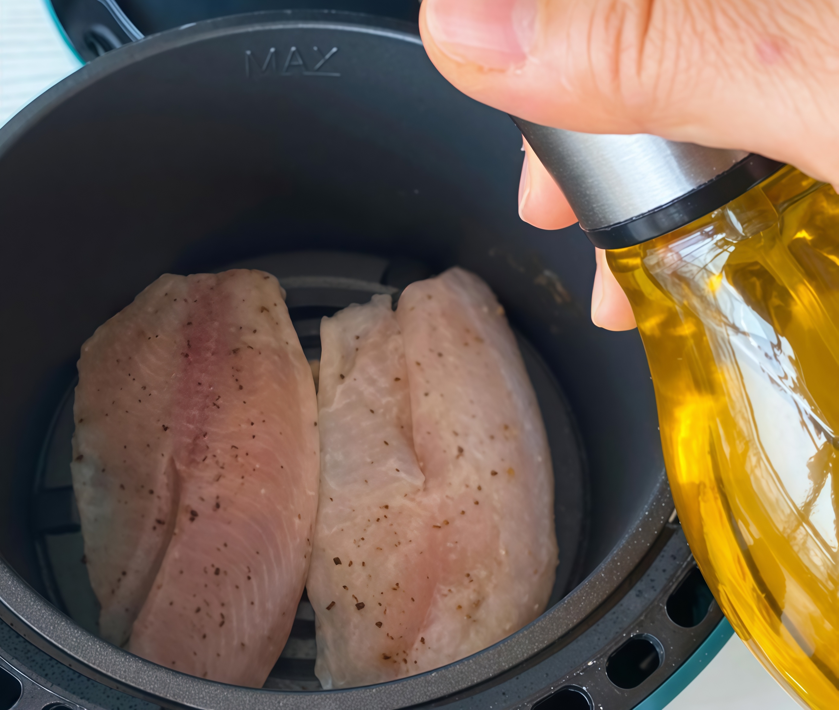 tilapia steak, olive oil