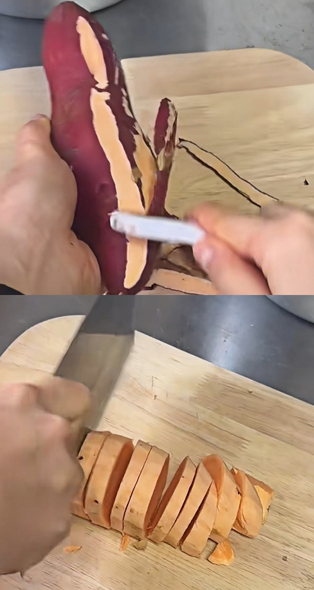 Peel and cut the sweet potato into chunks