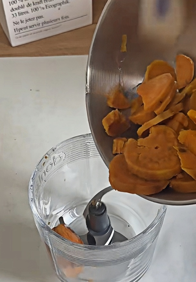 Transfer the sweet potato to a blender