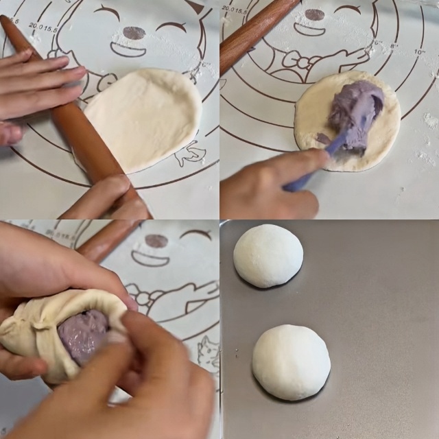 Roll one dough ball into a circle