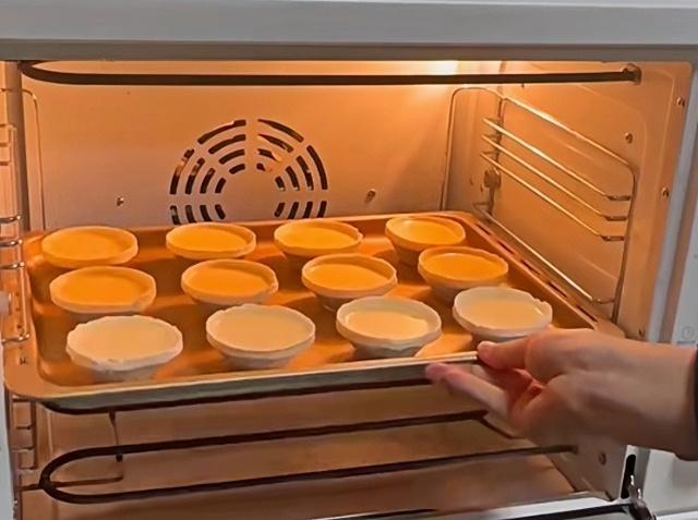 Place the tarts in a preheated oven