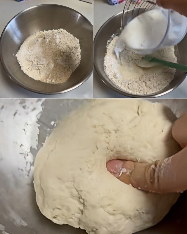 In a bowl, add bread flour, sugar, yeast