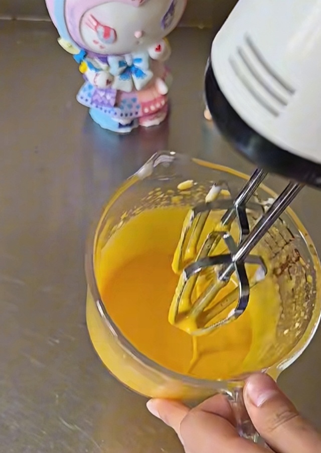 beat the egg yolks until they just start to turn pale