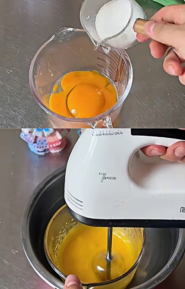 Separate the egg whites and yolks.