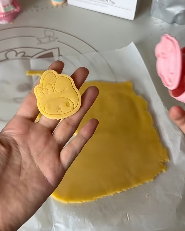 Use cookie molds to press out cookie shapes