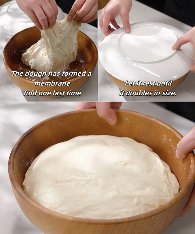 You should see that the dough has almost formed a membrane