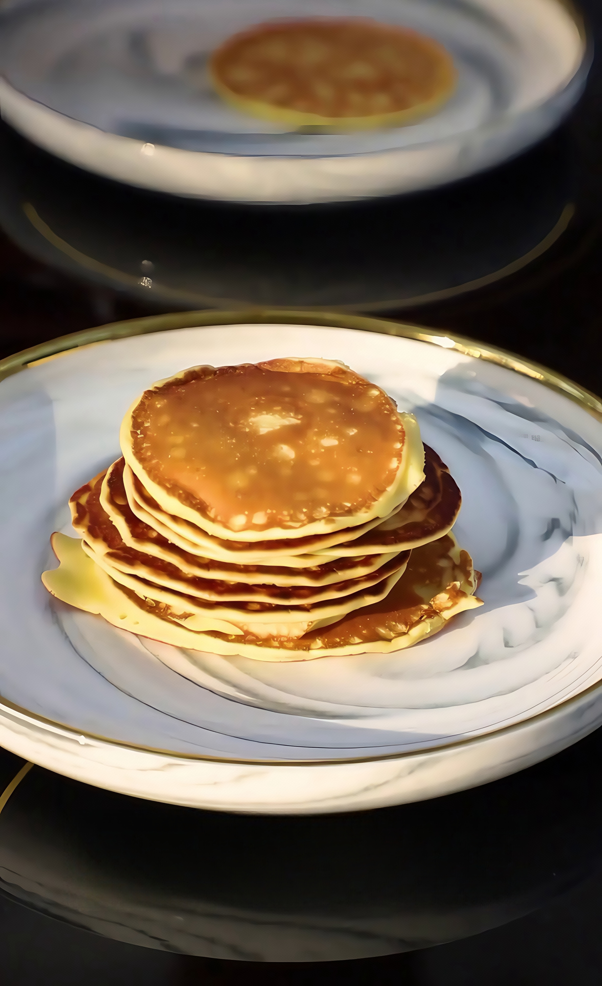 plate, crumpets