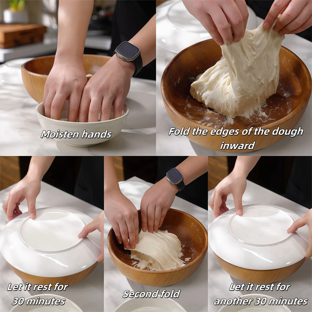 fold the dough inward from all sides, and let it rest for 30 minutes.