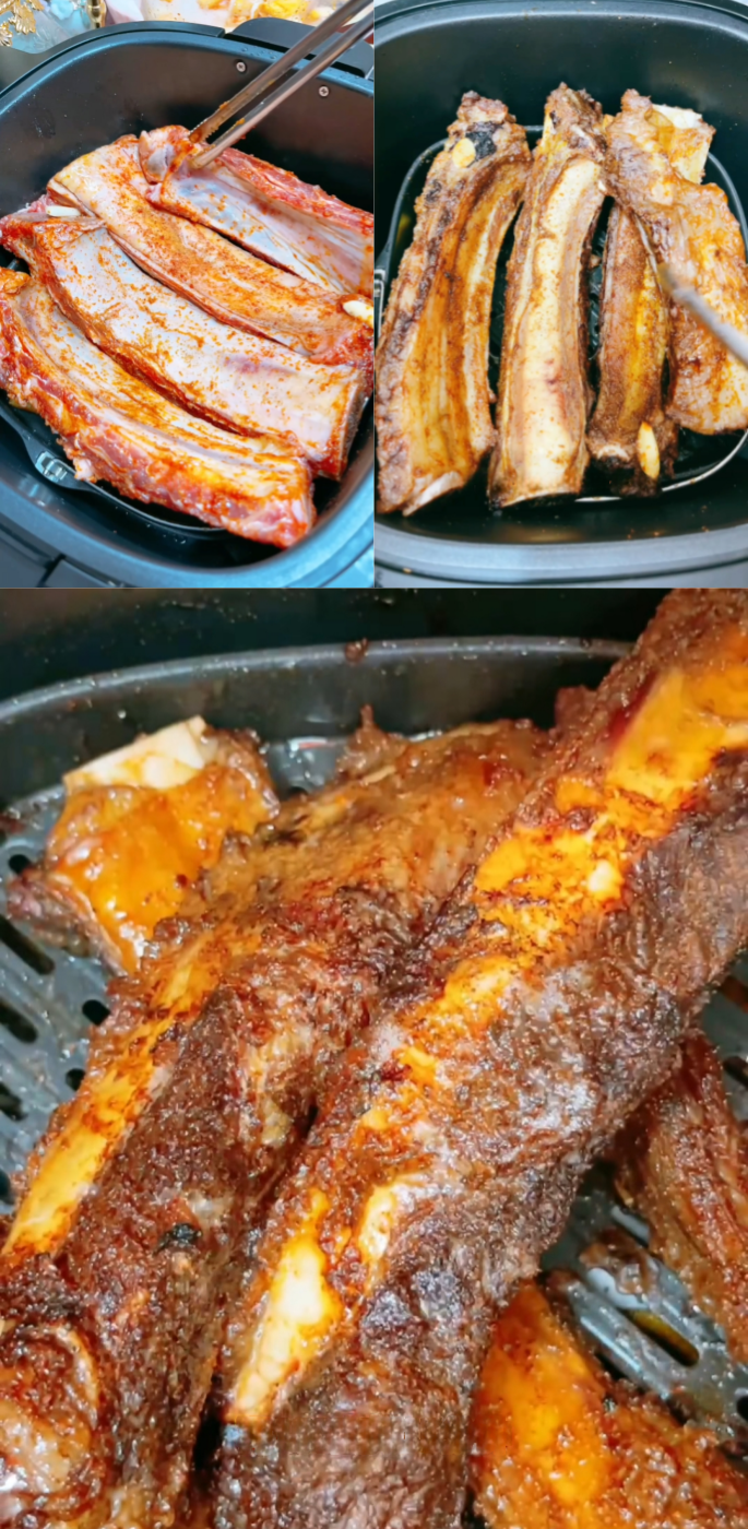 Put the beef ribs into the air fryer