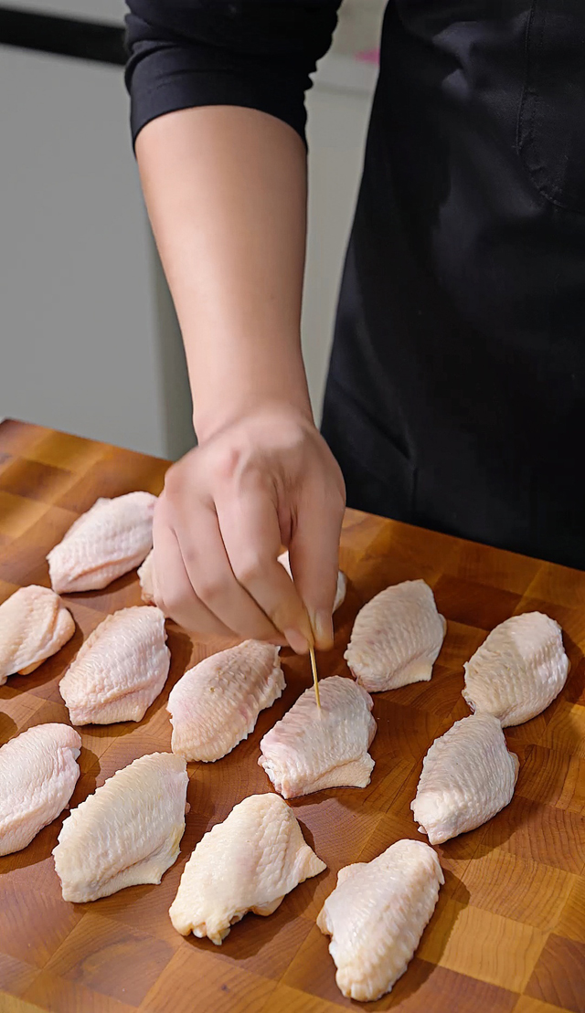 Toothpick holes in chicken wings