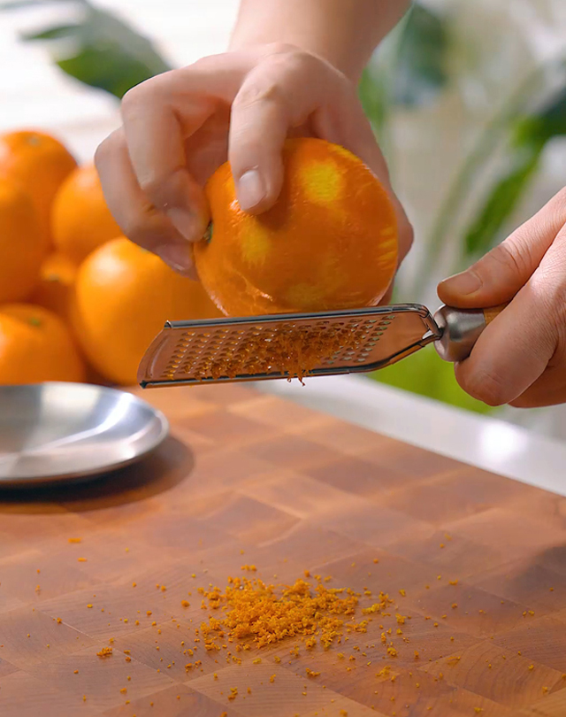 Prepare the orange zest