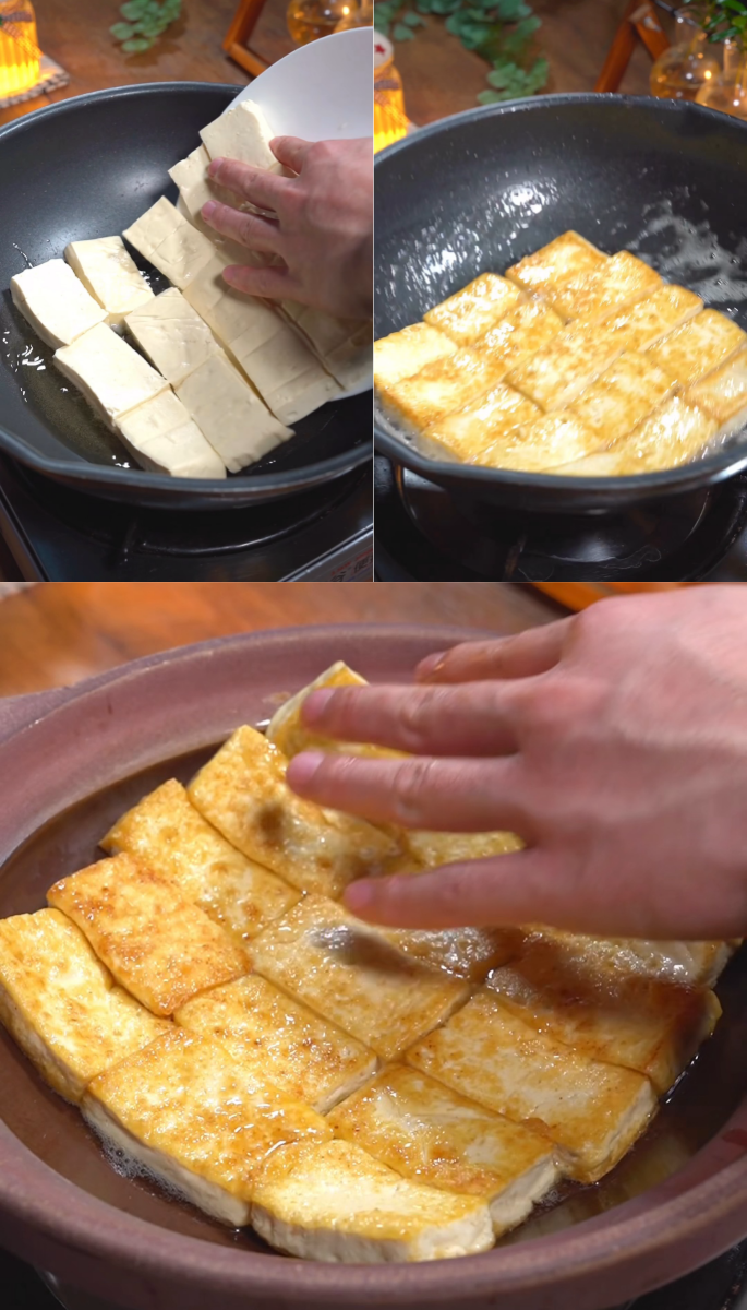 Pan-fry the tofu